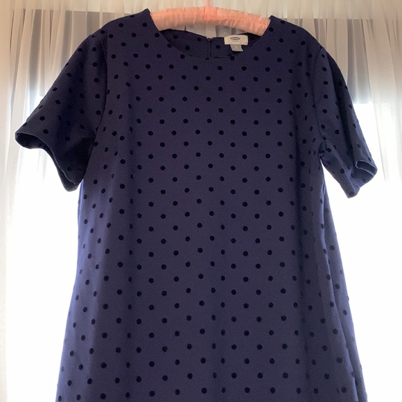 4 for $70.00..Dress, Navy Blue with black polka dots, short sleeves, size XL. - Picture 3 of 7